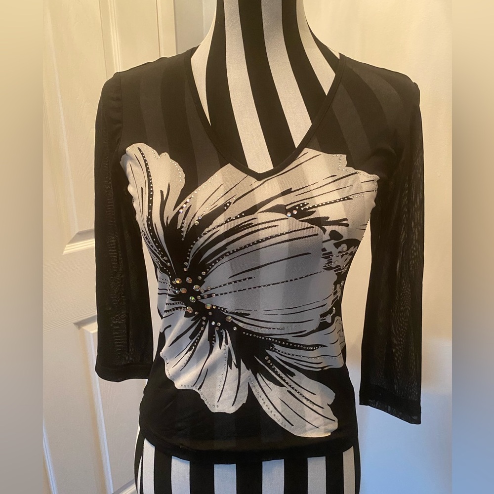 Fun Black & White Sheer Top From Express